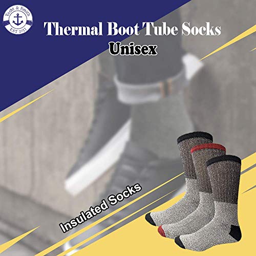Image of Yacht & Smith Thermal Boot Crew And Tube Socks, Unisex Bulk Cold Resistant Weather Socks