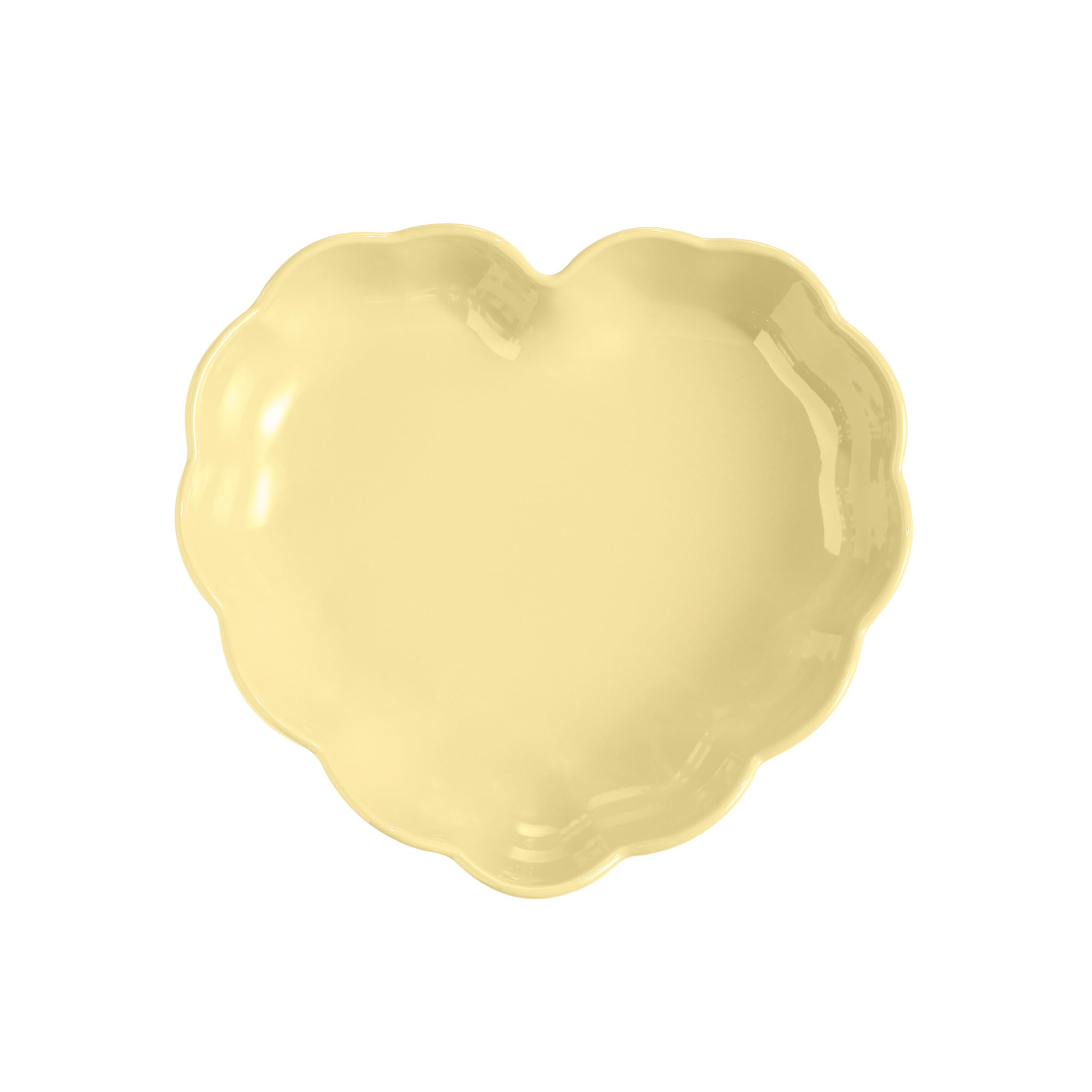 Emile Henry Moule Cœur Madeleine – Céramique Haute Résistance – Cuisson Homogène – Coloris Jaune Vanille – Fabriqué en France