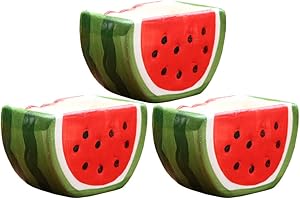 Set of 3 Eye-Catching Watermelon Shape Ceramic Planters