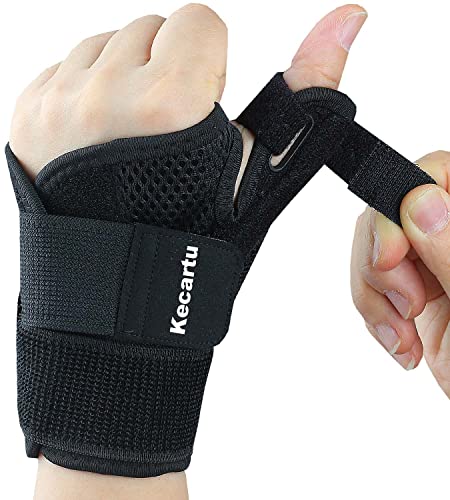 Kecartu Thumb Brace for Right Left Hand, Thumb Spica Splints for Trigger Finger, Arthritis, Thumb Sprain, Tendonitis, Carpal Tunnel Pain Relief, CMC Thumb Brace with Thumb Support (Copper Infused)