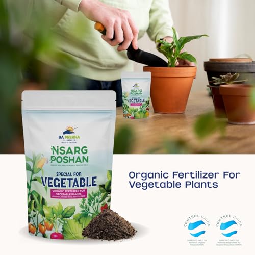 Image of Organic Fertilizer for Vegetable Plants - 1kg | 100% Natural NPK Granules | Boosts Root Growth & Soil Health | For Tomato, Chilli & Kitchen Garden