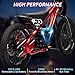 Electric Dirt Bike for Kids, 250W Electric Motorcycle, Electric Balance Bike for Ages 6-12, Up to 15.53MPH & 3 Speed Settings, 24V Detachable Battery, 16IN Off-Road Tires, Red