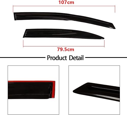 Miniatura 5 de Aintier Ventvisor - Deflector de ventana lateral para ventana, juego de protectores de lluvia para Honda 2006-2011 para Honda para Civic 4 Dr LX DX