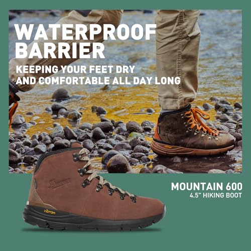 Image of Danner Mountain 600 Leaf Gore-Tex Hiking Boots for Men - Ortholite Tripe Density Footbed - Waterproof Quick Dry Barrier - Vibram SPE Midsole - Full Grain Leather Upper - Traction Outsole