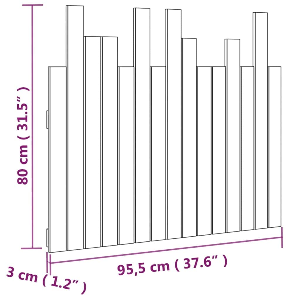 824786 Testiera da Parete Ambra 95,5x3x80 cm in Legno Massello di Pino Testata in Legno,Testata Letto Matrimoniale Muebles Dormitorio Spalliera Letto Testiere per Letto Matrimoniale