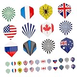 HOLIDYOYO 36 Stück Teiliges Dartflights Flaggenmuster Leichte Pet flügel Austauschbar Langlebig und Tragbar Professionelle Dartflügel für Präzises und Geschmeidiges Flugverhalten