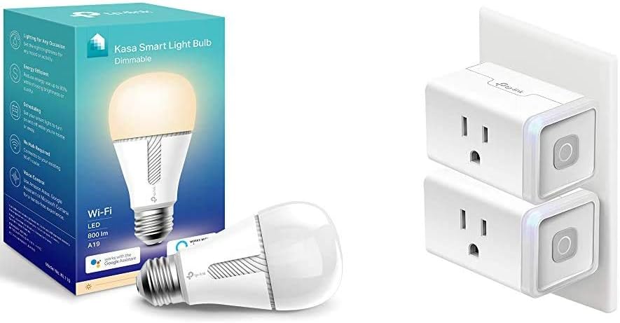 Kasa Smart Light Bulb KL110 Plug HS103P2 Bundle