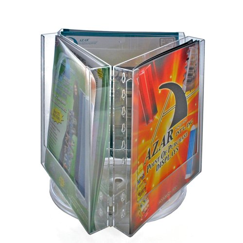 Azar 252320 Three Pocket Letter Size Holder on Revolving Base