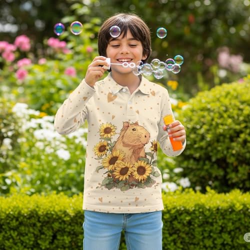 HUIACONG Boys Girls Button Shirts Long Sleeve Undershirts for Children4