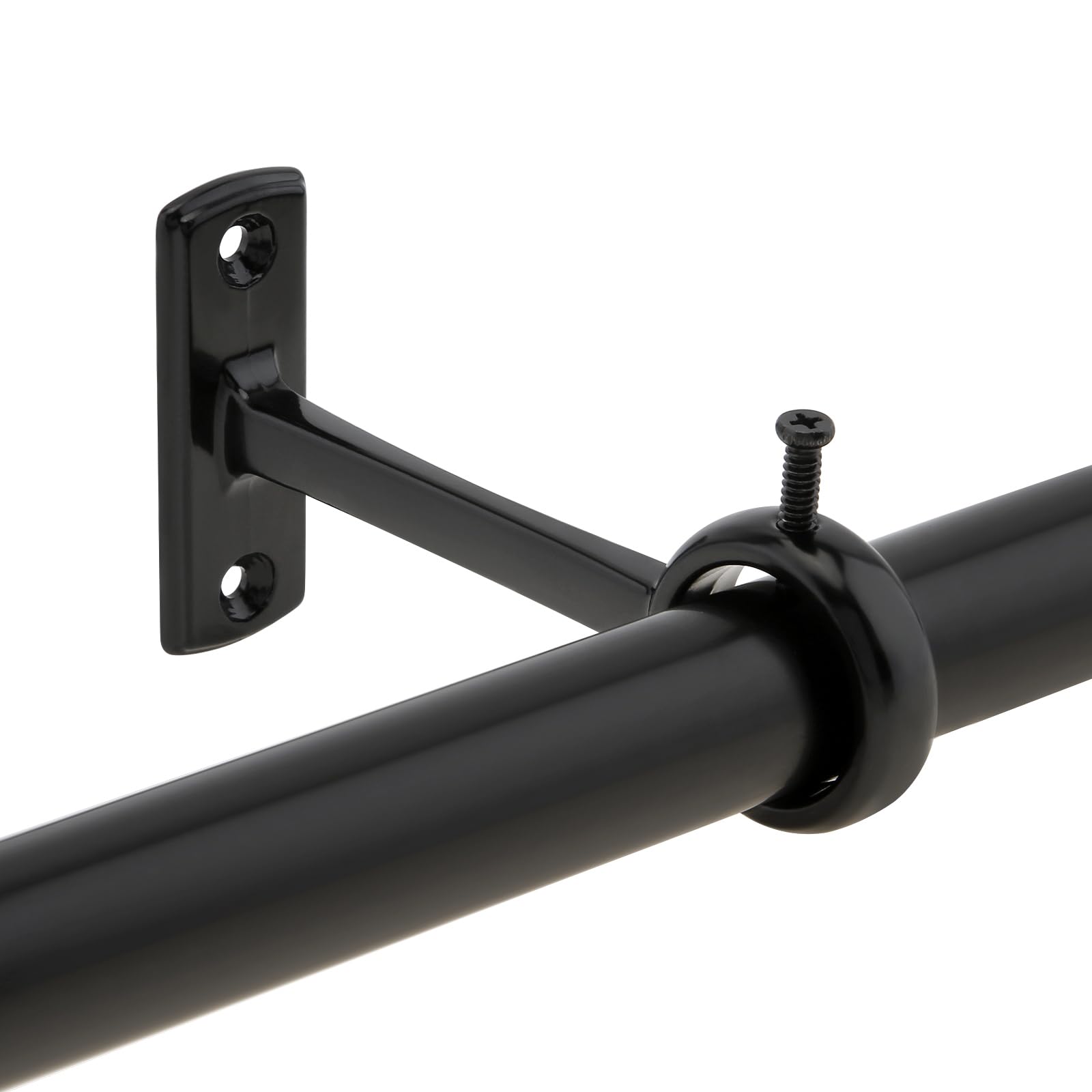 Lot de 6 supports de tringle à rideaux robustes pour tringle à rideaux de 2,5 cm (noir)