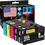 Cartlee Compatible Ink Cartridges Replacement for HP 711XL 711 for Designjet T120 T520 Printers (2 Black, 1 Cyan, 1 Magenta, 1 Yellow)