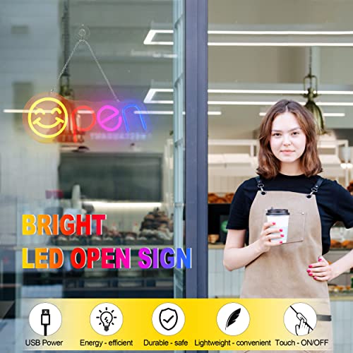 Led Open Signs For Business - Bright Color Combos Electric Neon Open Sign For Restaurants, Retail Shops, Bar, Salon – Window Storefronts. Unique Design For First Impressions （15.4 X 7 Inch/5V） #TOP1