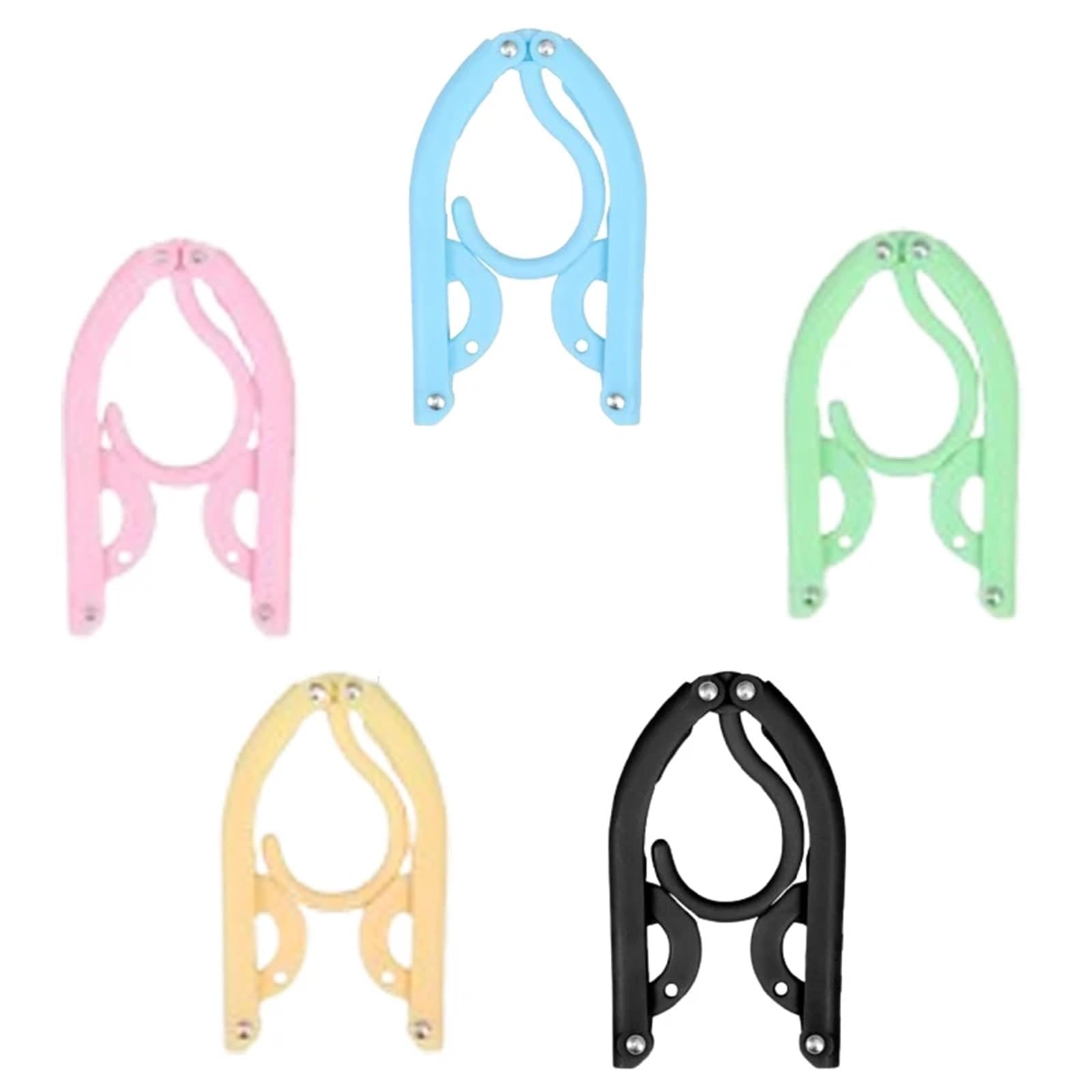 Travel Hangers 5/10pcs Portable Travel Hangers Plastic Folding Foldable Clothes Drying Rack Accessories for Suitcase Hotel(5pcs Multicolor)