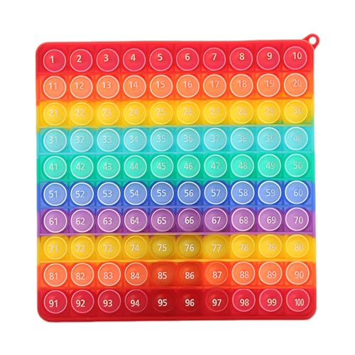 UIEXAY Pop It, Pop It Fidget Toys, Juguetes Antiestres Niños, Push And Pops Bubble Fidget Toy, Juguete Educativo De Matemáticas Para Niños, 15 X 15 Cm(A)