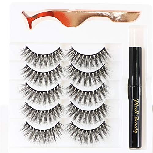 PLEELL False Eyelashes 12 Styles Natural Dramatic Look High Volume Faux Mink Eyelashes Pack Wispy Handmade Soft Reusable Lightweight Makeup Lashes