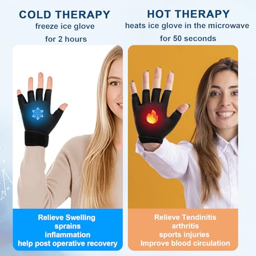 Guantes de hielo para manos con artritis, 2 piezas miniatura 5