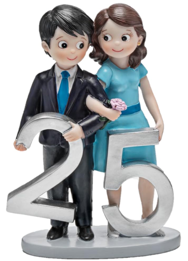 Pareja novios para pastel tarta especial 25 Aniversario (Bodas de Plata)