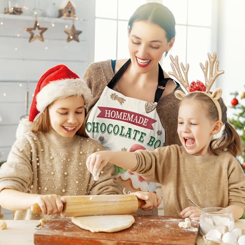 ZhowHoHo Avental de Natal, 6 peças, avental de cozinha, decorações de Natal, fantasia para festivais