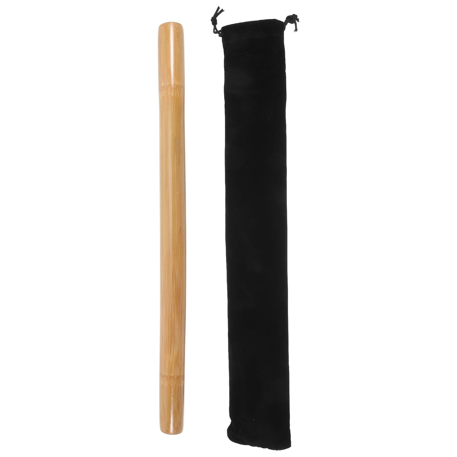 Rodillo de Masaje de Bambú Natural para Músculos, Palos de Masaje Corporal Portátil Bolsa Negra, Multifuncional para Hombros, Cuello, Espalda y Pies, Herramienta de Bienestar