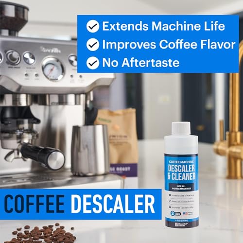 Image of Essential Values Universal Descaling Solution, Made in the USA for Delonghi, Keurig, Breville,Nespresso (2 Uses) Coffee Machine Descaler Cleaner for all Automatic Coffee Makers & Espresso Machines