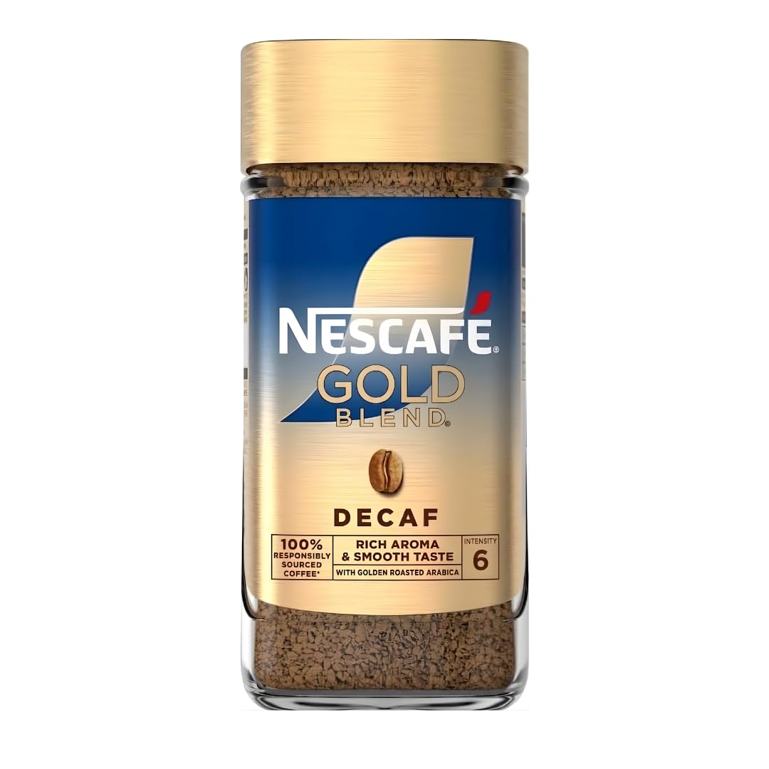 NESCAFE GOLD BLEND Decaf Instant Coffee, Rich Aroma and Smooth Taste, 100% Responsibly Sourced Coffee, 95g Intensity 7 (From UK)-picture-13