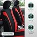 FH Group Automotive Car Seat Covers Cosmopolitan Flat Cloth Full Set Red Seat Covers, (Airbag Compatible & Split Bench) with Gift Universal Fit Interior Accessories for Cars Trucks and SUVs
