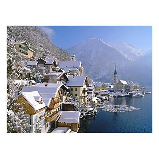 Trä Jigsaw Puzzle 500 Piece Cholstat Hallstatt Österrike Österrike Stad Unika heminredningar och Gåvor Hem-dekoration