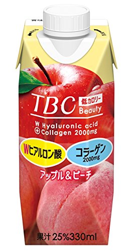 .森永乳業 TBC Wヒアルロン酸+コラーゲン アップル&ピーチ 紙パック 330ml×12本入
