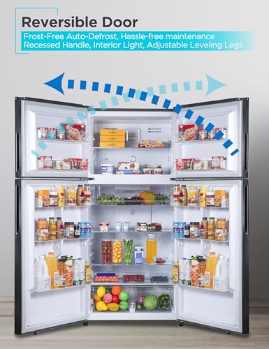 Image of BLACK+DECKER 16.4 Cu. Ft. Top Mount Refrigerator with Freezer, 2 Door Fridge with Separate Temperature Controls, Auto Defrost, Full Size Kitchen Appliance For Homes and Apartments, BR1640KB, Black