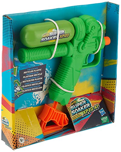 Image of Nerf Super Soaker XP20-AP Water Blaster, Tank Made with Recycled Plastic, Air-Pressurized Continuous Water Blast | Pichkari for Outdoor Water Games | Branded Toy Pichkari for Holi | Kids Ages 6+