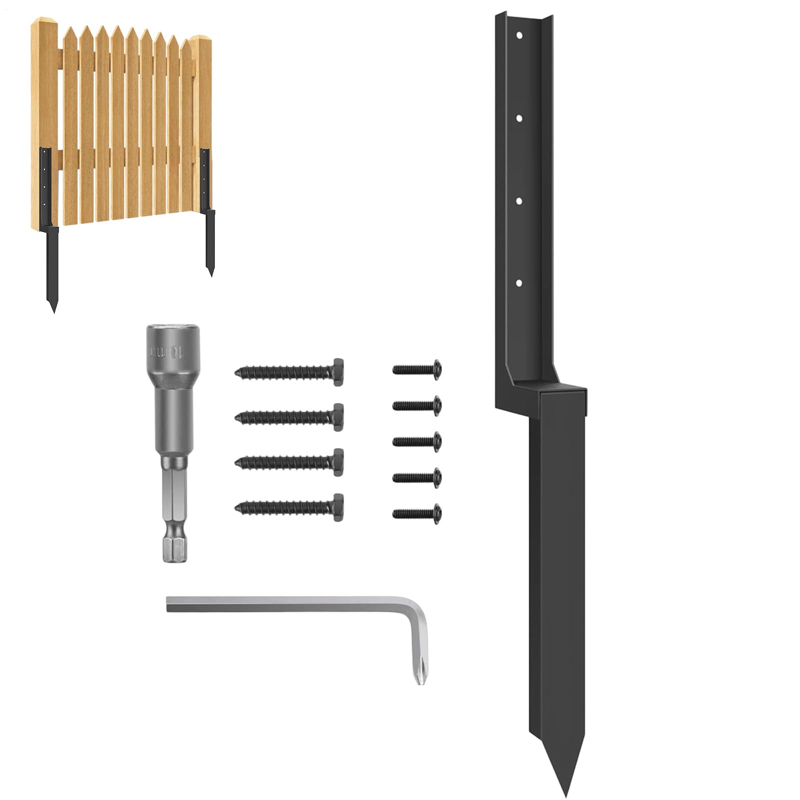Fence Post Repair,Fence Post Repair Spike | Heavy Metal Replacement Thickened Quick Easy Spikes For Ground Lawn Fencing Leaning Protection Repairing