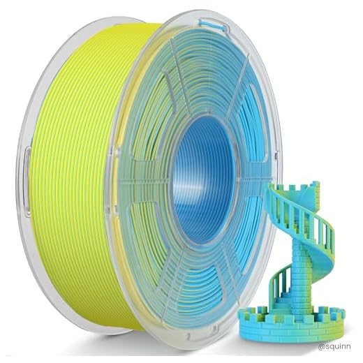 TECBEARS Dual Color PLA Filament 1.75mm, Matte PLA 3D Printer Filament, Dimensional Accuracy +/- 0.02 mm, 1KG Spool(2.2 lbs),PLA Matte Filament (Yellow Cyan)