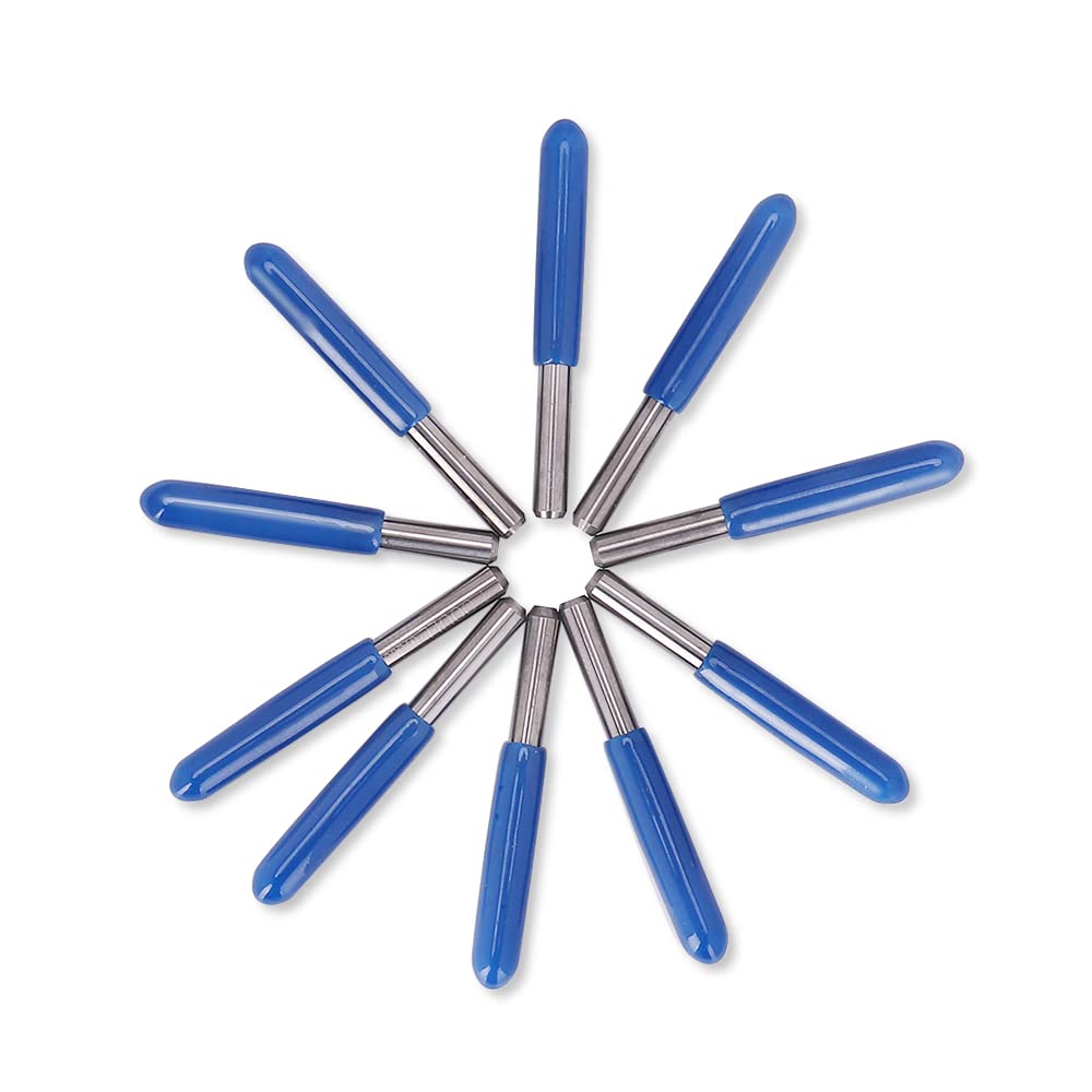 Juego de brocas con ranura en V de carburo de tungsteno de 10 piezas - Fresa CNC for grabado de precisión en diversos materiales(10degx0.2mm)