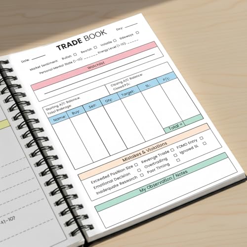 Image of Trading Journal Notebook A5 | Trading Diary for Forex, Crypto & Stock Market | Track Entry, Stop Loss, P&L & Notes