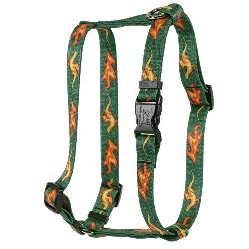Image of Yellow Dog Design Fire Breathing Dragon Roman Style H Dog Harness, Small /Medium