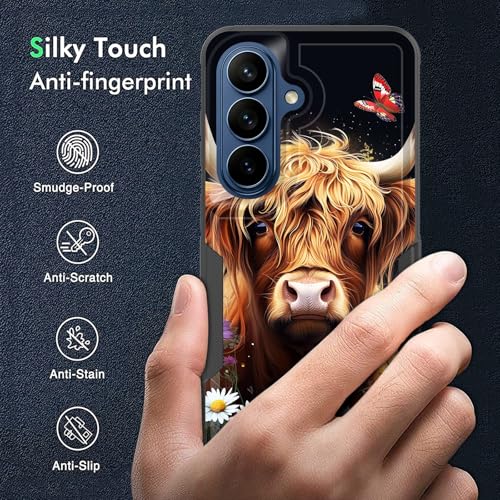 KJFHDJFDH for Galaxy S26 Plus Case,Dual Layer Hybrid Heavy Duty Rugged Shockproof Hard PC +Soft Silicone Protective Case for Samsung Galaxy S26 Plus 6.7" 2026,Cute Floral Highland Cow - image 5