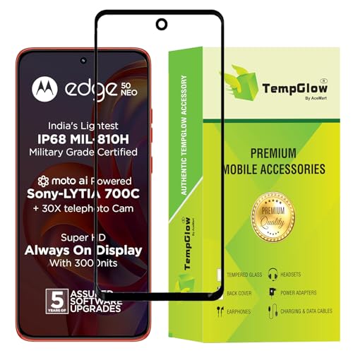 Image of Screen Protector for Motorola Moto Edge 50 Neo 5G (Black) Tempered Glass Edge-to-Edge 6D Screen Guard With Installation Kit
