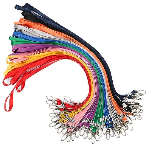 Segus Tour de Cou Porte Clé, Cordon Tour de Cou pour Clef, Lanyard avec Boucle Pivotante en Métal 50 Pièces, Lanyard pour Porte Badges, Carte...