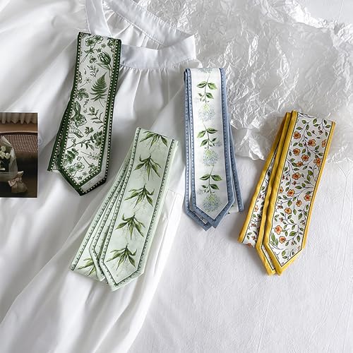 WENLOOY 4 Pack Leopard Purse Scarf Bags for Women Handbag Scarfs Band Lightweight Skinny Hair Neck Accessories Fashion Gifts2