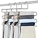 4pcs Platzsparend Hosenbügel, ZriEy Mehrfach-Kleiderbügel aus Metall, für je 5 Hosen, S-Form, Kleiderschrank, für Hosen, Jeans, Schals, Handtücher