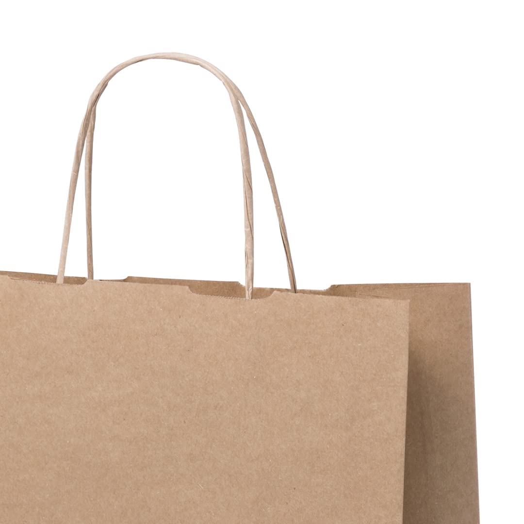 Bolsas para regalos, bolsas de papel kraft con asas, bolsas para regalar en diferentes tamaños, bolsas de papel para tiendas y comercios (41 x 31 x 15 cm, 200 Bolsas)