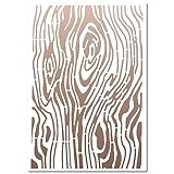 GORGECRAFT Wood Grain Stencils 30×21cm Woodgrain Cake Templates Reusable Sign Square Stencil Hollow Out Drawing Template for Painting on Wood Wall Scrapbooking Card Floor DIY Home Crafts