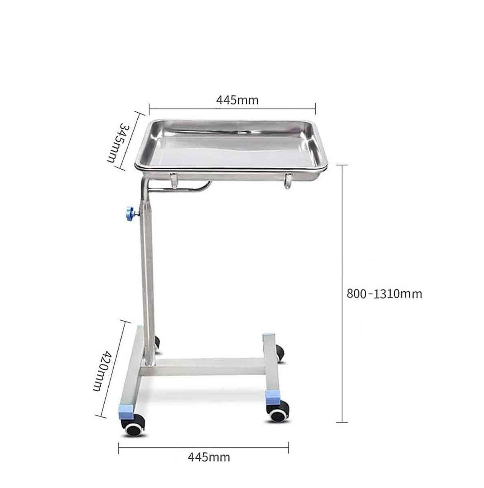Vassoio mobile, Carrello staccabile in acciaio inox con ruote regolabile in altezza, Doctor Spa Salon Service Procedura Attrezzature Chirurgiche,,