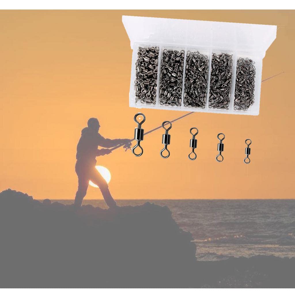 predolo 200 Stück Angelwirbel Sprengringe Tackle Verbinder Haken Line Verbinder Lure Einfach Montage Korrosionsbeständig für Karpfenangeln Fliegenfischen