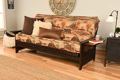 Phoenix Espresso Futon Sofa with Canadian Mattress, Full