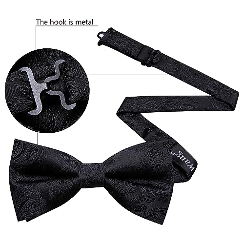 Image of YOHOWA Men Suspenders 6 Clips Strength Adjustable Y Braces Pre-Tied Bow Tie Set Formal Wedding Party