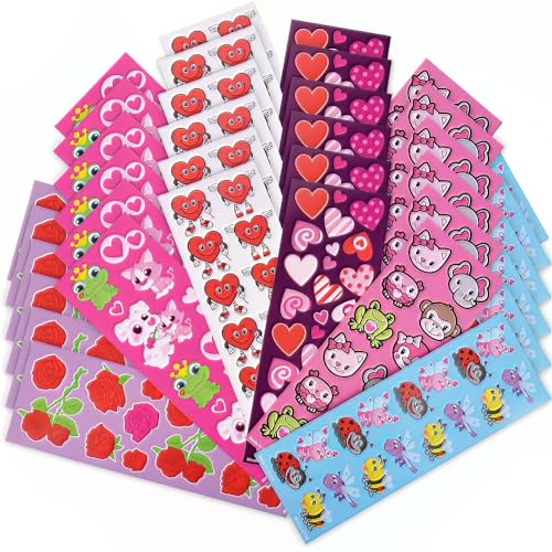Sticker Saint Valentin lot de 100 feuilles d'autocollants cœur pour décoration de fête
