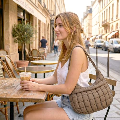 YUWEIUS Puffer Crossbody Hobo Bag for Women Nylon Quilted Purse Lightweight Shoulder Handbag with Adjustable Strap by YUWEIUS - Used condition - Image 2