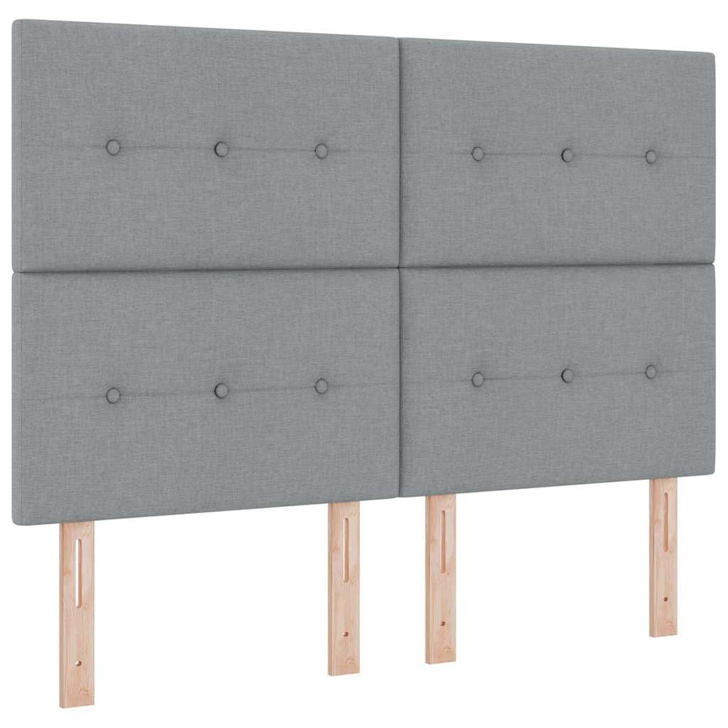 Nowoczesna tkanina regulowane wezgłowie 160 x 200 cm jasnoszary
