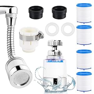 Mplehda Wasserhahn Filter mit 4 Baumwollfilterelementen